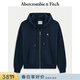 Abercrombie & Fitch【美式復古】小麋鹿圖案保暖抓絨衛衣25秋冬女裝152-5417 寶藍色 M (165/96A)