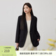 纖莉秀春裝新款大碼女裝胖mm高級感氣質(zhì)通勤百搭彈力舒適純色西裝4133 黑色 3XL