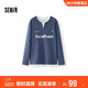 森馬（Semir）[商場(chǎng)同款]長(cháng)袖T恤男拼接假兩件情侶裝25秋印花上衣101525101201