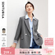 尚都比拉氣質(zhì)通勤職業(yè)小西裝女秋季百搭高級感西服休閑外套 灰色 M 