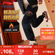 李寧（LI-NING）童裝兒童運動(dòng)褲子男女小大童新年款束腳加絨保暖衛褲150YKLW043-1