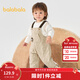 巴拉巴拉寶寶秋冬男童套裝背帶褲兩件套簡(jiǎn)約休閑洋氣時(shí)尚可愛(ài)萌趣 白咖色調00415 100