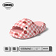 chikoku可愛(ài)小萌鯊格子拖鞋女外穿家居厚底防滑情侶鯊魚(yú)涼拖鞋男