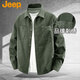 JEEP美國吉普純棉美式工裝襯衫男士長(cháng)袖襯衫春季新款休閑外穿襯衣男 軍綠色 【專(zhuān)柜同款】 XL 建議（135-155斤）