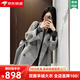 KMZOE雙面羊絨大衣女高端灰色中長(cháng)款2025秋冬新品羊毛外套 灰色[雙面羊絨版] S [105-120斤]