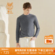 鹿王山羊絨衫男士針織衫毛衣半高領(lǐng)純色簡(jiǎn)約輕薄通勤百搭軟糯親膚 灰色 M 170/88A