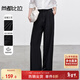 尚都比拉氣質(zhì)都市白領(lǐng)休閑褲女秋冬新款通勤寬松直筒長(cháng)褲 黑色  XL 