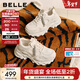 百麗（Belle）馬賽克百搭老爹鞋女2026春新商場(chǎng)款厚底增高休閑鞋F1K1DAM6 米白色 37 (235mm)