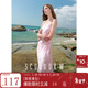 三彩2025秋款網(wǎng)紗吊帶裙無(wú)袖連衣裙暈染印花長(cháng)裙浪漫M 櫻花粉花卉 S 155/80A