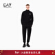 EMPORIO ARMANI/阿瑪尼官方旗艦EA7/新款男士純棉毛圈開(kāi)衫長(cháng)褲運動(dòng)套裝春季 UC001-黑色 L  (推薦：150-165斤)