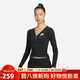 耐克（NIKE）舒適瑜伽休閑拉鏈緊身長(cháng)袖T恤魚(yú)骨上衣FD2377-010 黑色  M 