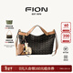 菲安妮（FION）手提托特包包女包年高級感單肩斜挎包菜籃子情人節禮物 啡/駝-小款（御貓掛件）