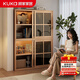 顧家家居落地書(shū)架置物架矮書(shū)柜靠墻自由組合家用展示柜玩具收納儲物格子柜 【可視移動(dòng)門(mén)】加深加厚-樸橡胡桃木色 【送貨上門(mén)0元包安裝】