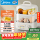 美的（Midea）煮蛋器蒸蛋器 雙層家用迷你小蒸鍋 早餐 雞蛋羹自動(dòng)斷電防干燒便攜式家用MZ-ZDE2015