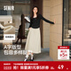 森馬（Semir）半身裙女磨毛純色A字長(cháng)裙簡(jiǎn)約百搭秋季純棉寬松傘裙顯瘦潮流 淺卡其50356 S
