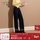 三彩2025冬季新款一體絨磨毛牛仔褲休閑褲直筒褲長(cháng)褲收腰S 深海藍 M 160/68A 160/68A