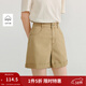 茵曼（INMAN）法式純棉彩色牛仔短褲2025夏季女裝新款百搭顯瘦寬松a字褲子 卡其色 28