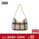 森馬（Semir）腋下包復古仿毛呢格紋手提包單肩斜挎包女105824153027