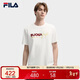 FILA 斐樂(lè )官方馬上起飛情侶款針織短袖衫2026春季休閑舒適刺繡圓領(lǐng)T恤