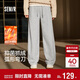 森馬（Semir）休閑褲女冬季發(fā)熱抑菌抓絨寬松彎刀褲2025潮酷香蕉褲109725127008