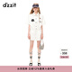 DZZIT地素春夏徽章設計手工定制花朵紐扣牛仔連體褲女3H2R9011B 白色 XS