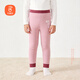 貝瑞加（Babyprints）兒童保暖褲男女中大童秋冬加厚含羊毛褲寶寶打底褲棉毛褲 粉110