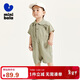 迷你巴拉男童寶寶連體衣夏季萌趣時(shí)尚酷帥工裝風(fēng)爬服