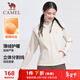 駱駝（CAMEL）連帽外套女加絨軟殼衣長(cháng)袖夾克運動(dòng)服 Y24CA0L6630S 橡木灰 M