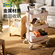 宜家（IKEA）拉斯克家居小推車(chē)置物架移動(dòng)茶水咖啡桌客廳廚房收納架 白色大號 35*45*77cm
