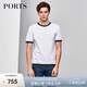 PORTS寶姿男裝夏季商務(wù)休閑短袖圓領(lǐng)棉質(zhì)套頭修身T恤ML8N175KZT014 白色 L