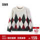 森馬（Semir）毛衫男冬季仿馬海毛格紋提花針織衫2025學(xué)院風(fēng)情侶裝109725107202