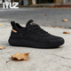 IYUZ品牌男鞋軟底舒適單鞋黑色網(wǎng)面透氣運動(dòng)鞋子男款輕奢百搭休閑鞋男 黑色-高端男鞋 42