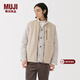 MUJI 男式 長(cháng)毛抓絨背心馬甲坎肩馬夾搖粒絨男裝男款冬季 AB1PDA5A 淡黃色 M (170/92A)