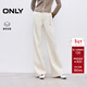 ONLY2025冬季新款加絨金屬腰鏈約克剪裁微喇叭褲牛仔褲女|125432041 J2G米白色 L L標準褲長(cháng)