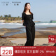 三彩大碼女裝2025夏季新款仿麻上衣長(cháng)褲兩件套裝休閑方領(lǐng)通勤胖MM