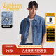 卡賓（CABBEEN）【涼感牛仔】男裝 滿(mǎn)印老花襯衫25夏季新款短袖襯衣外套上衣 蔚藍色47 3XL /190/56