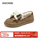 斯凱奇（Skechers）女鞋溫柔小香風(fēng)奶貝鞋加絨樂(lè )福鞋單鞋蝴蝶結豆豆鞋169013 栗色/CSNT 36.5