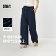 森馬（Semir）休閑褲女夏肌理木耳邊松緊腰寬松垂感長(cháng)褲2026闊腿褲109326127015
