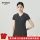 深呼吸DEEP BREATH女裝簡(jiǎn)約休閑V領(lǐng)修身條紋莫代爾短袖T恤女A301159 黑 XL (5)