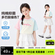 左西女童短袖T恤純棉兒童夏季2025新款女孩撞色半袖洋氣上衣 米白 160