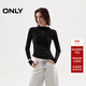 ONLY2025秋季新款不對稱(chēng)修身顯瘦打底半高領(lǐng)針織衫女|125302015 H1Z黑色 XL