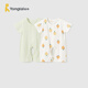 童泰（TONGTAI）嬰兒短袖連體衣夏季純棉寶寶衣服兒童家居服內衣2件裝 綠色80cm