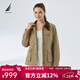 諾帝卡（NAUTICA）女裝26春季新品巴恩風(fēng)撞色大口袋休閑長(cháng)袖薄外套01JO26130WW 卡其2BT M