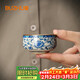 不拙汝窯主人杯茶杯單杯青花個(gè)人專(zhuān)用小品茗杯陶瓷喝茶杯繁花功夫茶杯