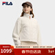 FILA 斐樂(lè )官方女士針織長(cháng)袖外套冬新款時(shí)尚立領(lǐng)仿羊羔絨上衣 云峯白-IV S 160/80A/S