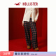 HOLLISTER【爆款格子褲】美式法蘭絨LOGO遛彎褲25秋冬女346-5091 藍色格子 M (165/74A)標準版