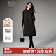 晚白【新品】設計感綿羊毛背心裙冬款氣質(zhì)立體小花拼接百褶連衣裙 深灰色 L