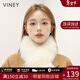 viney冬季圍巾女保暖雙面毛圍脖韓版仿狐貍毛生日情人節禮物送女友老婆 【米白色禮盒裝】新年送女生高顏值 高級感獺兔毛內襯護頸防寒