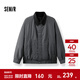森馬（Semir）棉服男假兩件飛行員外套拼接牛仔翻領(lǐng)棉衣冬2025新款oversize 中灰20402 M