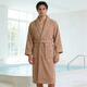 欣美舒純棉浴袍男女全棉情侶長(cháng)款睡袍春秋冬季吸水速干居家服大碼毛巾料 咖色-純棉毛巾料-吸水 L (身高165-180cm 衣長(cháng)120cm)